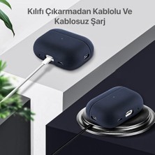 Mabeyn Pro 3 ile Uyumlu Skin Parmak Izi Tutmayan ve Çizilmeyen Dış Yüzeye Sahip Mükemmel Koruma Sağlayan Orta Sertlikte Silikon Kılıf (Lacivert, Pro 3. Nesil 2025)