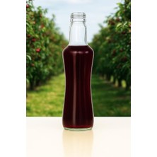Mabeyn Afracam 250 ml Şeffaf Ince Belli Kapaklı Cam Şişe 250 cc Meşrubat Şişesi 6 Adet (Siyah Kapak)