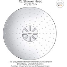 Mabeyn Smartactive 310 Duş Başlığı Seti, Tavan Çıkışı (142 Mm, 2 Püskürtme Türü, Kireç Önleyici Sistem, Mükemmel Püskürtme), Krom, 26477000