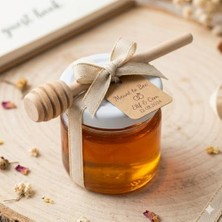 Mabeyn 10'lu Paket 8 cm Mini Ahşap Bal Kaşığı - Hediyelik Bal Çubuğu, Nişan, Düğün, Nikah Şekeri ve Bebek Mevlüdü Için Süsleme Kaşığı - Doğal Ahşap Küçük Bal Karıştırıcı ve Sunum Aksesuarı