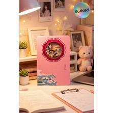 Glanart Hediyelik Lüks Oval Desen Kesimli Çizgisiz Not Hatıra Defteri 60 Yaprak (13,5X20,5 cm ) Kuş Desen