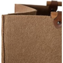 Mabeyn Mudo Home Dodie Keçe Çamaşır Sepeti Koyu Bej 29.5X37.5X52.5