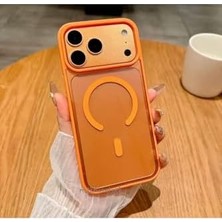 Mabeyn - 17 Pro Max ile Uyumlu Kılıf ile Uyumlu Şarj Özellikli Tam Koruma Renkli Sert Silikon Lansman Kapak - Kozmik Turuncu