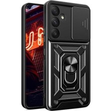 Mabeyn - Galaxy A17 ile Uyumlu 5g Kılıf Kamera Korumalı Sürgülü Yüzüklü Standlı Armor Military Tank Kapak