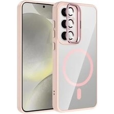 Mabeyn - Galaxy S25 Fe ile Uyumlu "S25 Fe" Kılıf - Lüx Magsafe ile Uyumlu, Kamera Standlı, (Lens Koruyucu Hediye) Pembe - Pembe