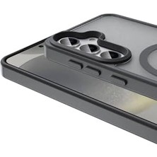 Mabeyn - Galaxy S24 Kılıf Uyumlu Şarj Özellikli Mat Arka Yüzey Sio Kapak - Koyu Yeşil