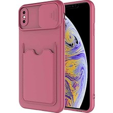 Mabeyn x ile Uyumlu Kılıf Kartlıklı Lens Kapatmalı Kapak Koyu Mor