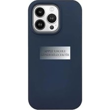 Mabeyn Iphone 15 Pro Ile Uyumlu Premium Kılıf Kadife Iç Yüzey Logo Lansman Kapak Lacivert