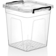 Mabeyn Şeffaf Plastik Saklama Kutusu, Kilitli Kapaklı (10 Litre)