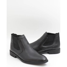 Nesil Shoes Thrtrk 908 Siyah Hakiki Deri Kauçuk Taban Erkek Bot