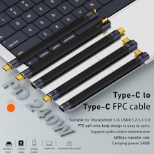 Mabeyn Usb4 Fpc Esnek Tip-C Kablo - 240W Pd3.1 Hızlı Şarj, 40GBPS Veri Aktarımı, 8K@60Hz Görüntü Desteği - 15 cm Kby
