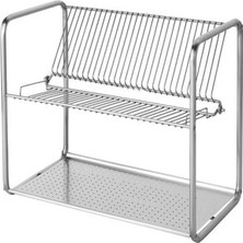 Mabeyn Ikea 2 Katlı Bulaşık Sepeti Paslanmaz Çelik Bulaşıklık 27X50 cm