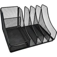 Temel Siyah Metal Mesh Masaüstü Organizer Çekmeceli Dosyalık 25X18X15 cm 9538
