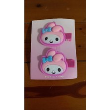 Famemus Accessory Üzeri Silikon My Melodi Fiğürlü Çocuk Pens Toka Bir Çift