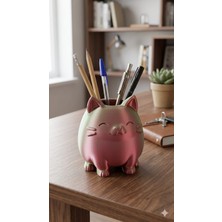 My Craft 3D MYCRAFT3D Dekoratif Kedi Masaüstü Kalemlik Pembe