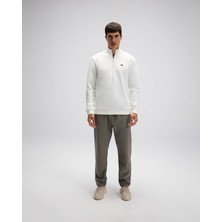 Ellesse Yarım Fermuarlı Sweat Kadın 2XL Günlük Stil Dropsuz Beyaz Renk 2025 Sonbahar-Kış Modeli
