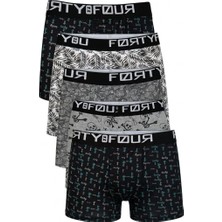 Orivra 10'lu Erkek Likralı Pamuklu Desenli Boxer