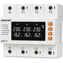 Elektrotek ETK-T1 100A Ayrışık Trifaze(Üç fazlı) Gerilim Voltaj ve Akım Koruyucu Röle | Isınma Koruması | CE | 5 Yıl Garanti