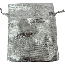 Özer Kutu Lame 25 Adet 7x9 cm Boy Takı, Altın ve Hediye Kesesi(Gümüş)