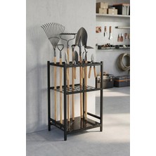 Dehalimited Bahçe Aletleri Düzenleyici Stand Kazma Kürek Organizer Raf Çok Amaçlı Metal Garaj Balkon Rafı