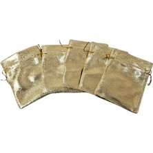 Özer Kutu Lame 50 Adet 7x9 cm Boy Takı, Altın ve Hediye Kesesi (Altın)