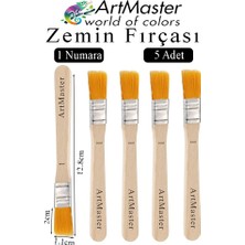 ArtMaster Zemin Fırçası 1 Numara 5 Adet Boya Fırçası Sentetik Ipek Uçlu Kıl Akrilik Guaj Yağlı Boya Fırçası Zemin Fırça No:1