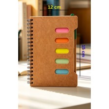 Glanart A6 Boy 80 Yaprak Çizgili Sert Kapak Postijli Kalemli  Not Defteri  (12X15 Cm)