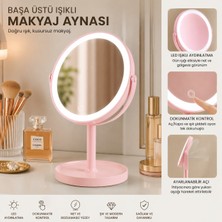 OHBEVAR LED Işıklı, Dokunmatik Kontrollü, Masa Üstü Profesyonel Makyaj Aynası