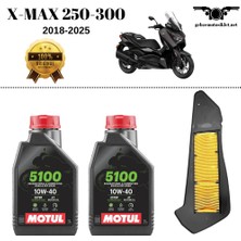 Bakım Seti Xmax 250-300 2018-2025 2x Motul 5100 10W40 Yağ Hava Filtresi