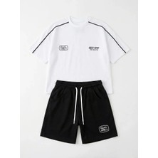 Magu Erkek Çocuk Pamuklu Siyah Şortlu T-Shirt Takım