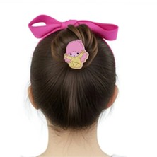 Famemus Accessory Sevimli Pembe Karakter Figürlü Çocuk Toka – Yumuşak Silikon, Kaymaz (5992)