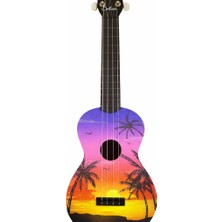 Gonzales XU21HAWAII Hawaii Desenli Soprano Ukulele | Tropikal Grafik Tasarım, Egzotik Görünüm, Rahat Çalım