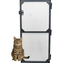 Kedi Tüllü Menteşeli Kapı Sinekliği Antrasit (En= 0-90 Cm. Boy= 0-210 Cm.) Istenilen Ölçüde