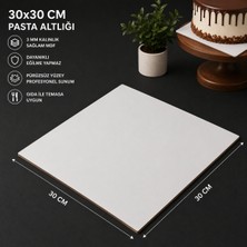 Makrakanta Profesyonel Pasta Altlığı 30X30 cm | 3mm Mdf | Dayanıklı & Şık Sunum Tabanı