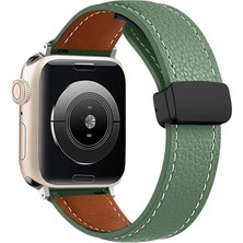 Hayat Store Apple Watch 38MM KR414 Daks Deri Kordon (Saat Değildir) - Koyu Yeşil