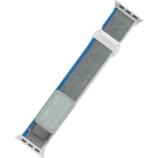 Hayat Store Apple Watch 38MM Alice Kumaş Kordon (Saat Değildir) - Mavi-Gri