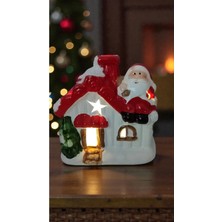 Famemus Accessory Yılbaşı Süs Ev Modelli Işıklı ve Çam Şeklinde Biblo Ürün Boyut 13*12CM