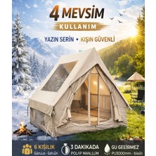 Özbience 6 Kişilik Şişme Plaj ve Kamp Tatil Çadırı Oxford Kumaşlı Pompalı