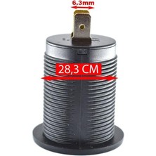 USB Şarj Soket Type C-Qc3.0 (12-24V) Yuvarlak Voltmetre'li Mavi