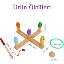 Nilberry 3’ü 1 Arada Ahşap Oyun Seti Balık Tutma Halka Atma Bowling Eğitici Oyuncak