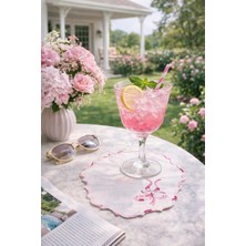 6’lı Lale Zerafeti Nakışlı Kahve, Su & Kokteyl Peçetesi | Şık Sunum Serisi | Renk Seçenekli