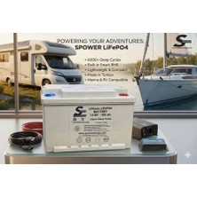 Spower 12V 105AH (12.8V) Lityum Lifepo4 Akü Bluetooth