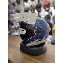 Mt Helmets Layout Mat Mavi Yarım Kask Güneş Vizörlü