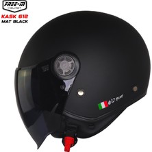 Free-M 612 Açik Motosiklet Kaski (Mat Siyah)