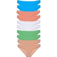 Modenya 10 Adet Süper Eko Set Likralı Kadın Slip Ten Beyaz Pudra Yeşil Mavi