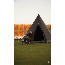 Özbience Su Geçirmez Kanvas Kamp Çadır, 11 M² Siyah Renkli, Dayanıklı ve Konforlu