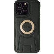 Hayat Store Apple Iphone 14 Pro Kılıf Merkür Magneticsafe Standlı Kapak - Koyu Yeşil