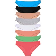 Modenya 8 Adet Süper Eko Set Likralı Kadın Slip Külot Set 7