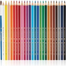 Enyaza Home Karton Kutu Sulu Boya Kalemi, 24 Renk, Suda Çözünebilir, Fırça ve Kalem Hediyeli, Yaratıcılığı Destekleyen Boya Kalemi