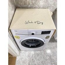 Enyaza Home Dılex Nakış Işlemeli Çamaşır ve Kurutma Makine Buzdolabı Örtüsü